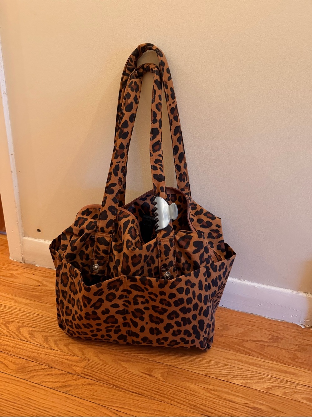 BAGGU Everyday Cloud Leopard Print Tote Bag